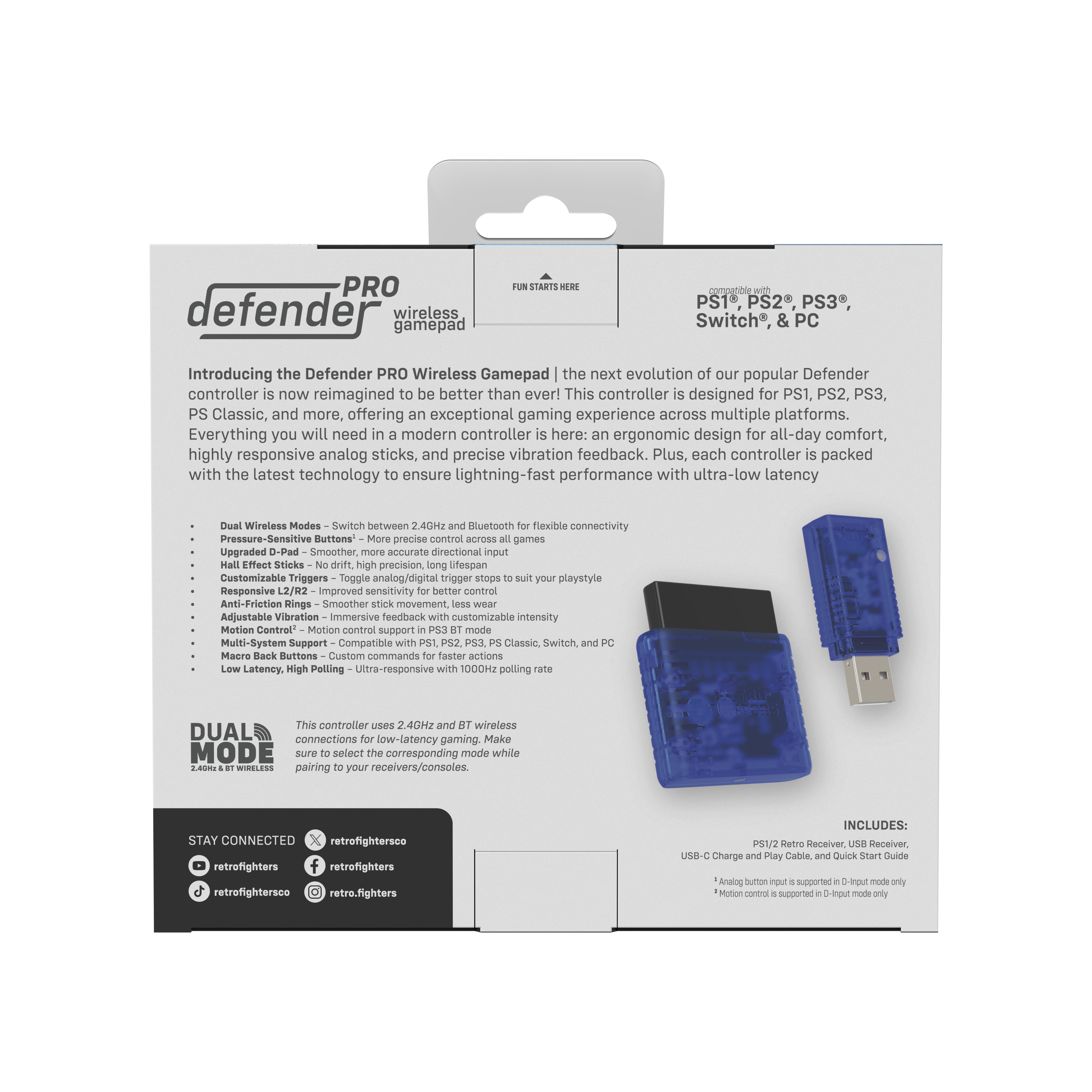 Defender Pro Series Wireless Controller - Blue