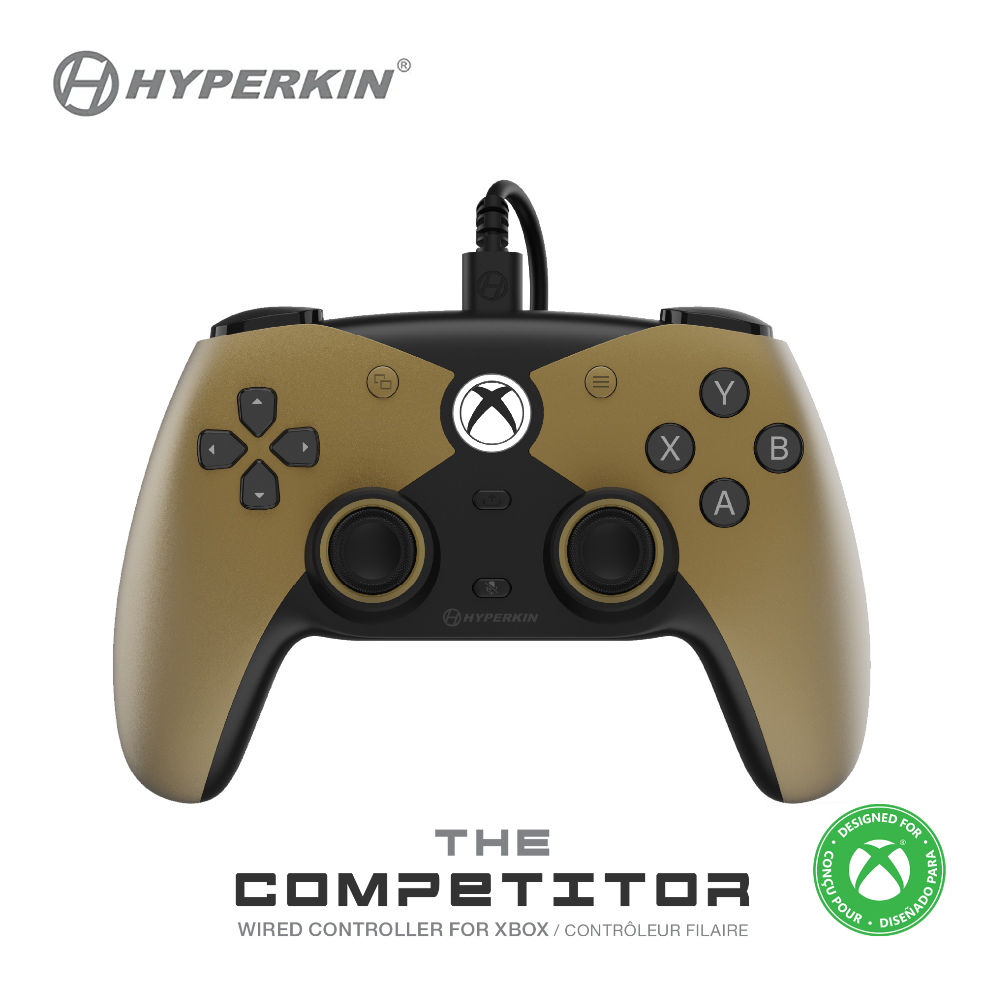 [PREORDER - CALL YOUR SALES REP] The Competitor Wired Controller Officially Licensed by Xbox - Gold
