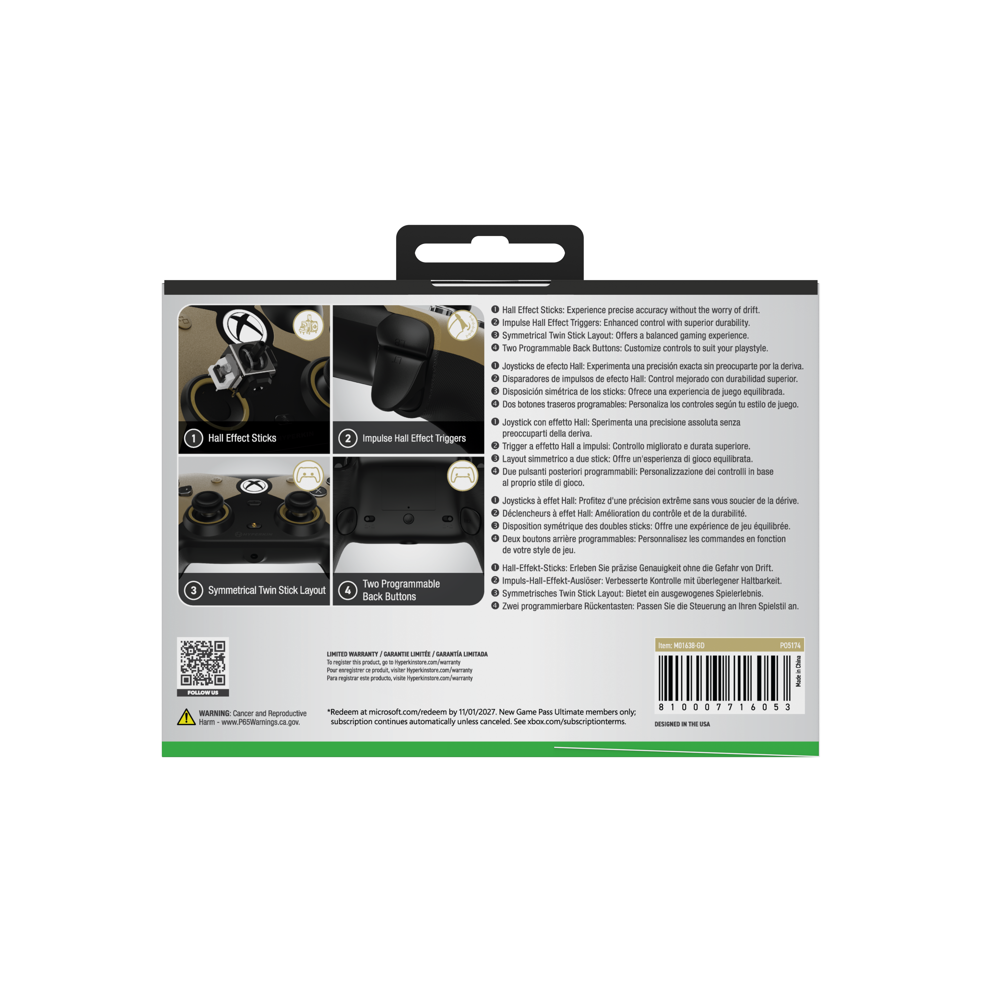 [PREORDER - CALL YOUR SALES REP] The Competitor Wired Controller Officially Licensed by Xbox - Gold