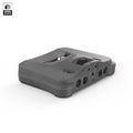 Gray plastic component on a white background