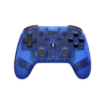 Blue gaming controller on a white background