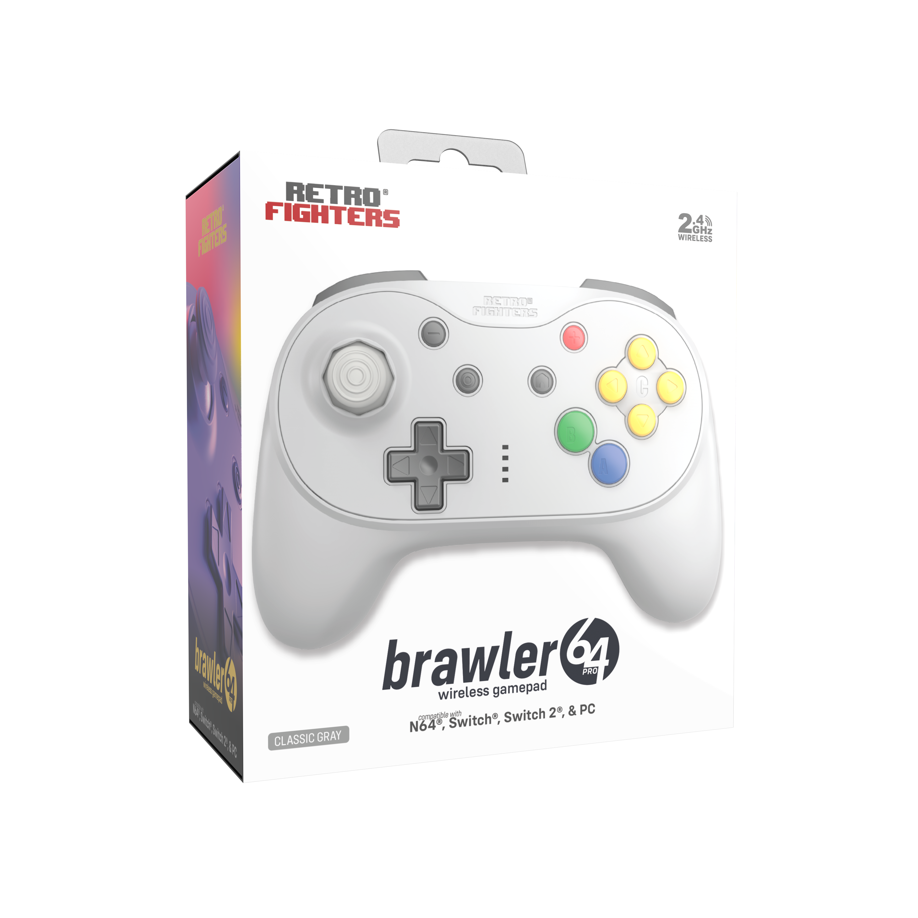 (Contact your Rep) Brawler64 N64 Pro Series Wireless Controller - Gray