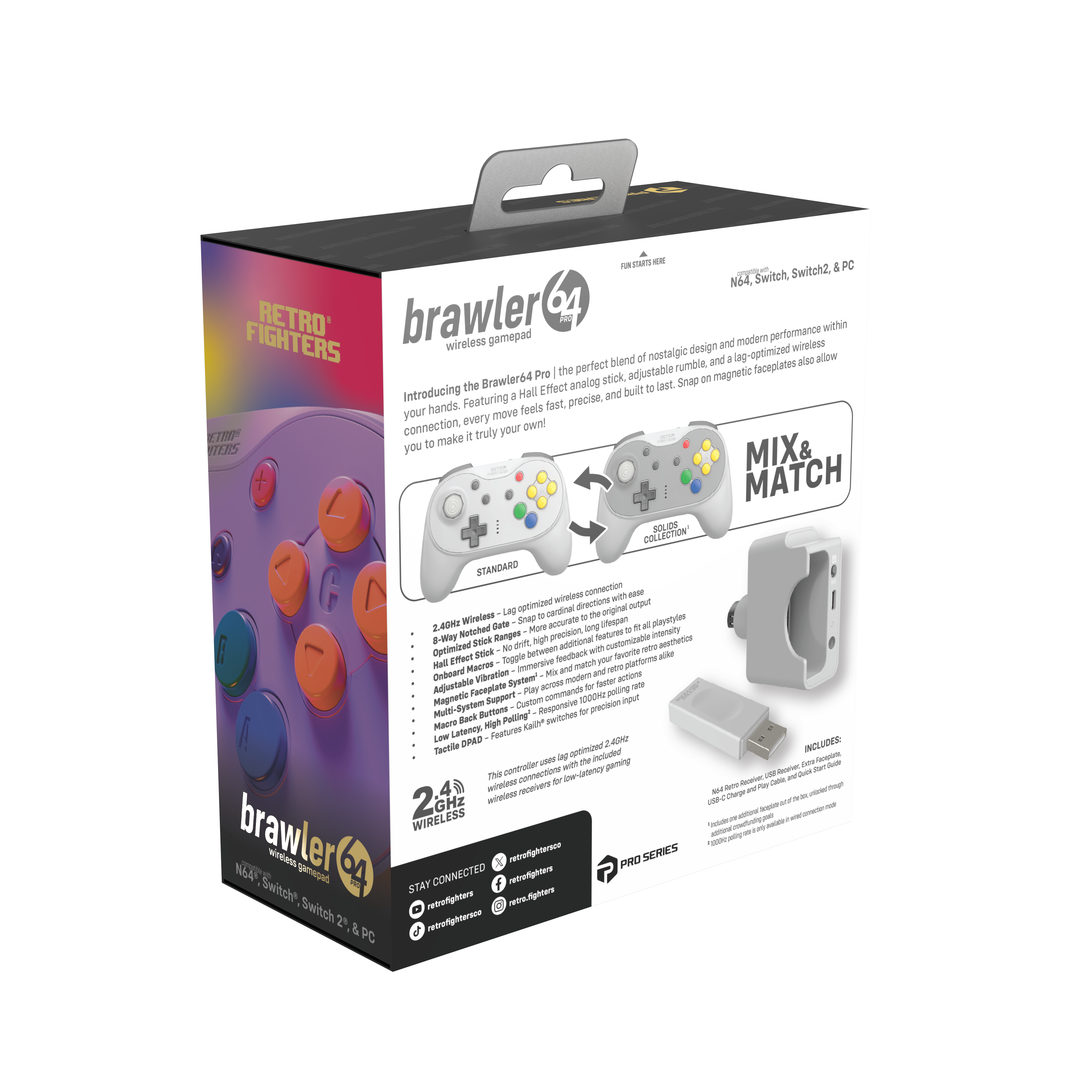 (Contact your Rep) Brawler64 N64 Pro Series Wireless Controller - Gray