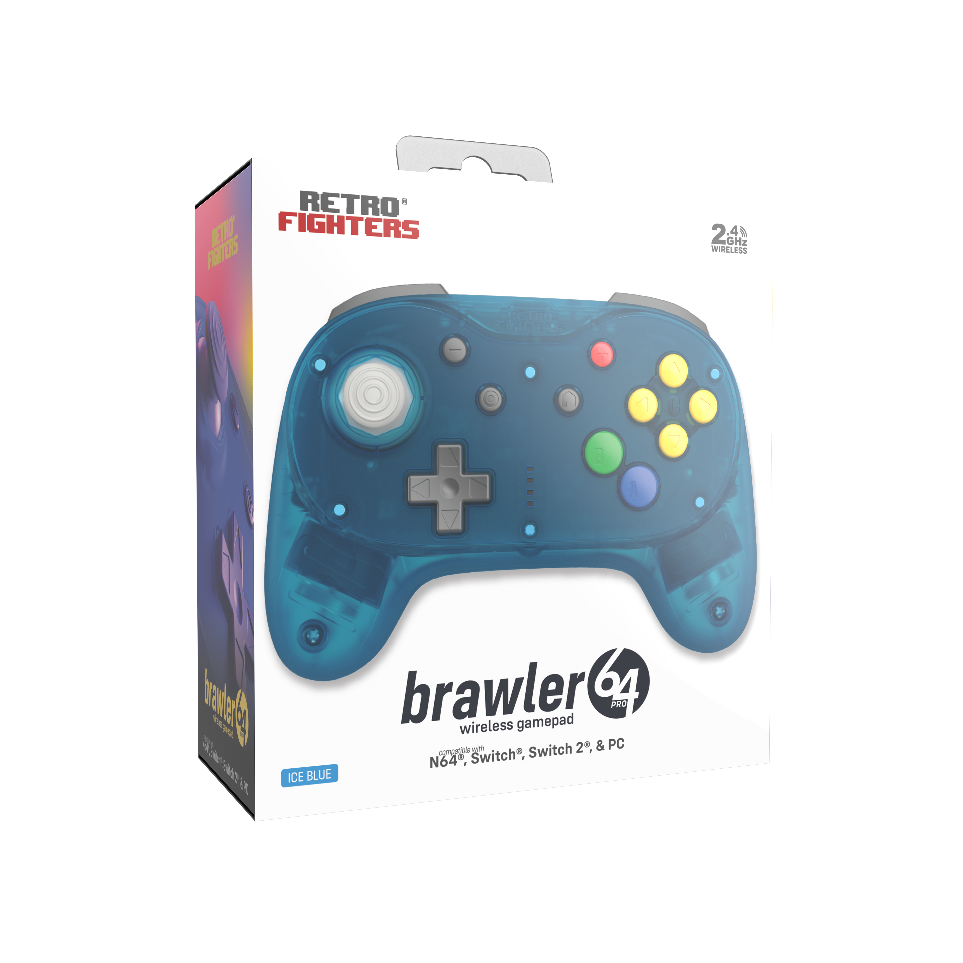 (Contact your Rep) Brawler64 N64 Pro Series Wireless Controller - Ice Blue
