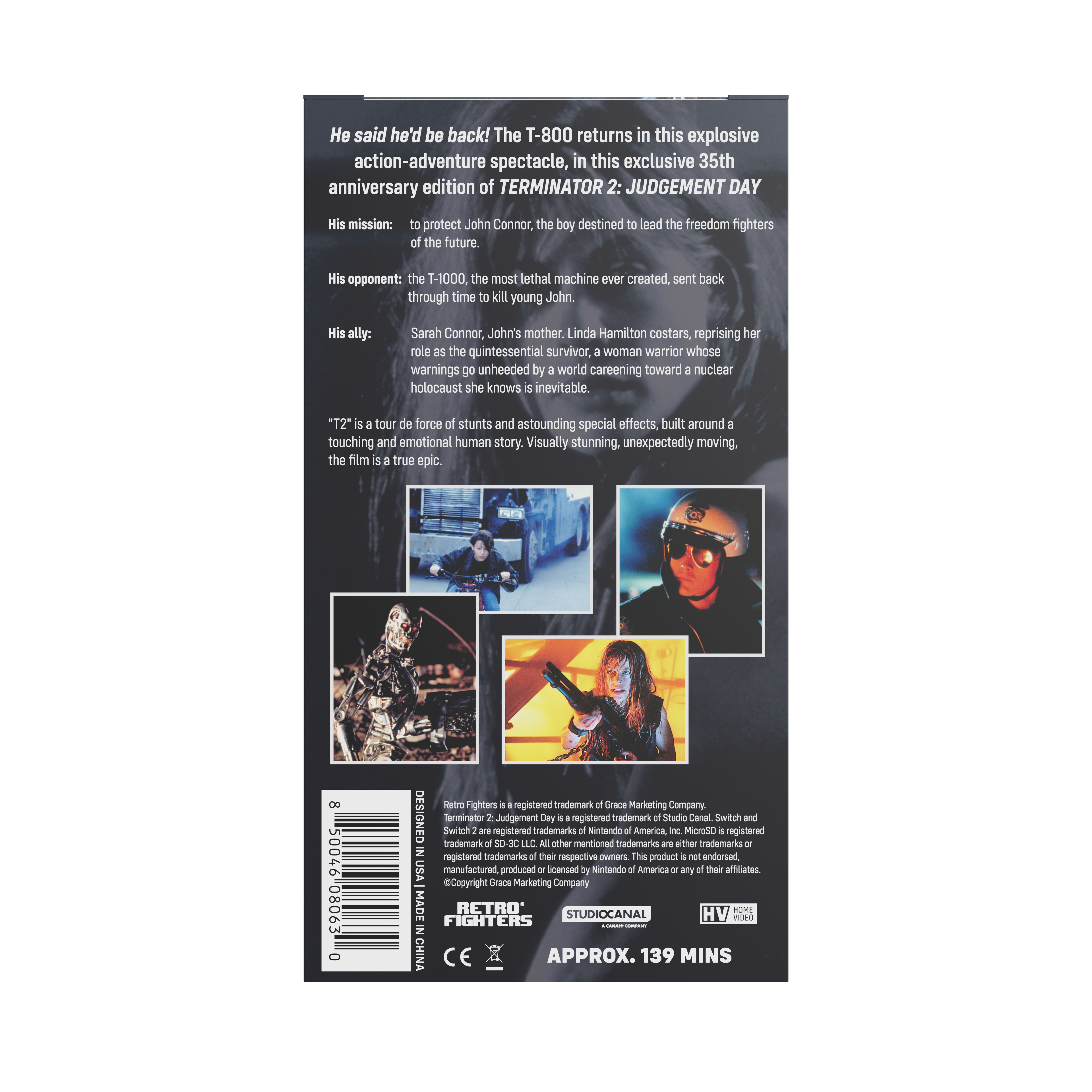 Terminator 2 VHS Case for Switch Games