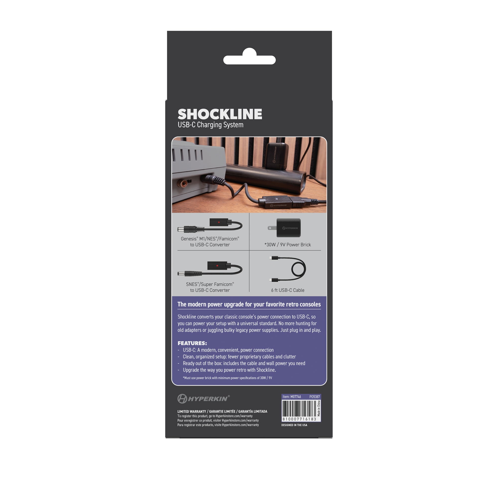 ShockLine Type-C USB Power Supply - 30W/9V