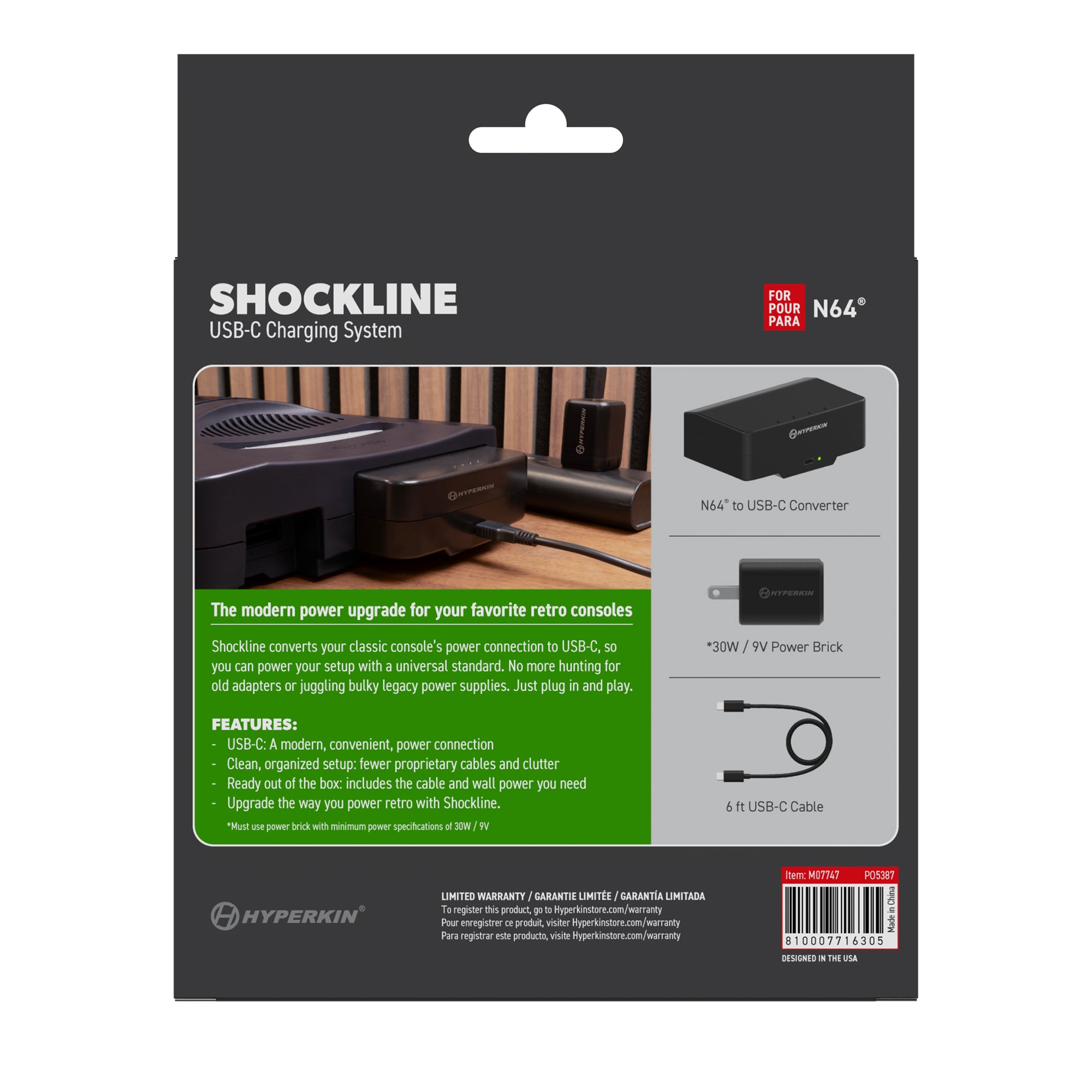 ShockLine Type-C USB Power Supply - 30W/9V