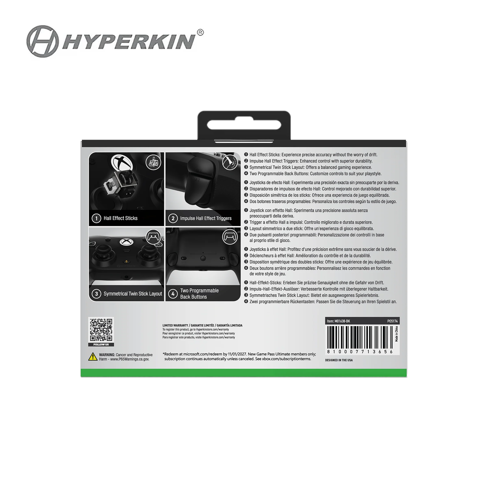 The Competitor Wired Controller Officially Licensed by XBOX - Black