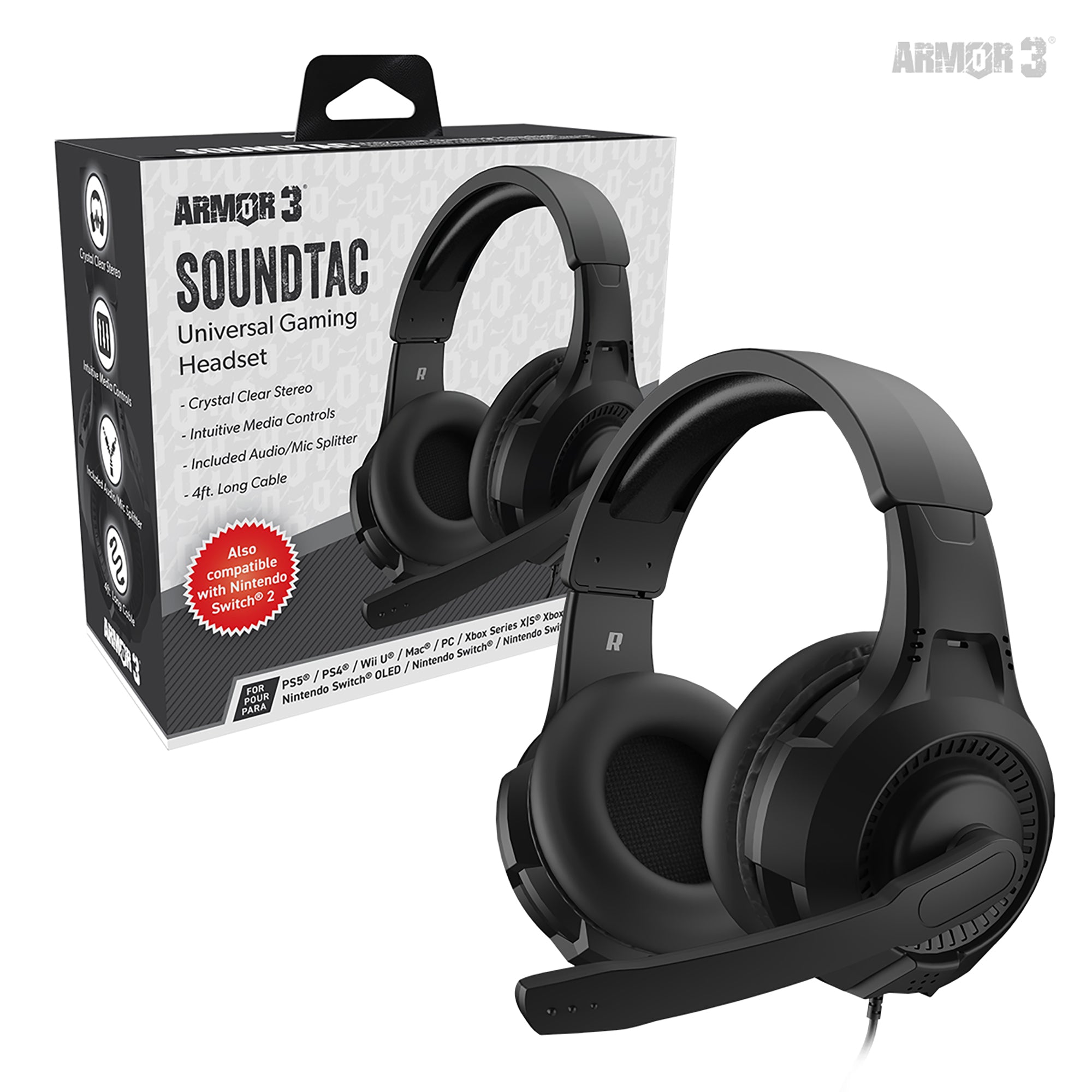 SoundTac Universal Gaming Headset - Black