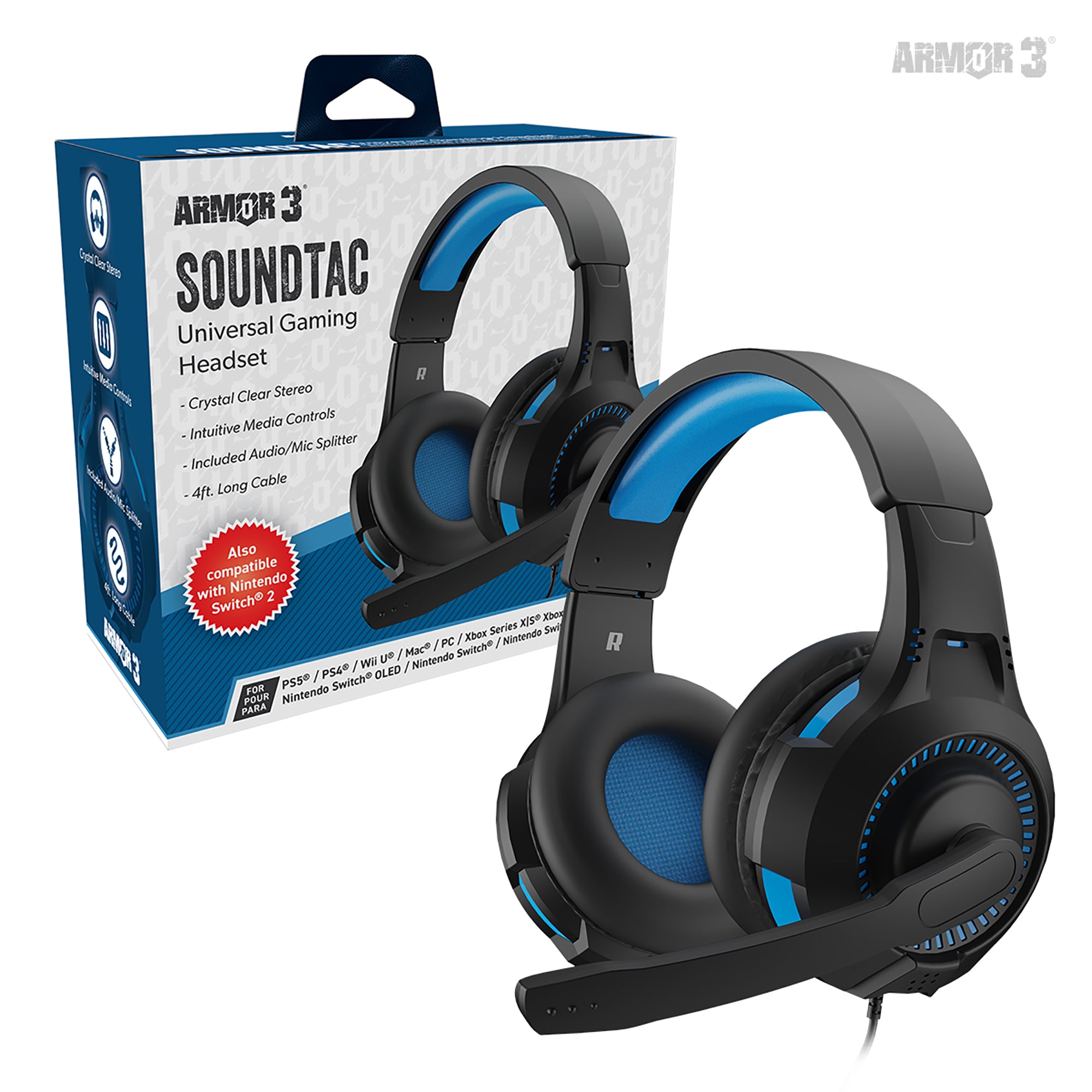 SoundTac Universal Gaming Headset - Blue