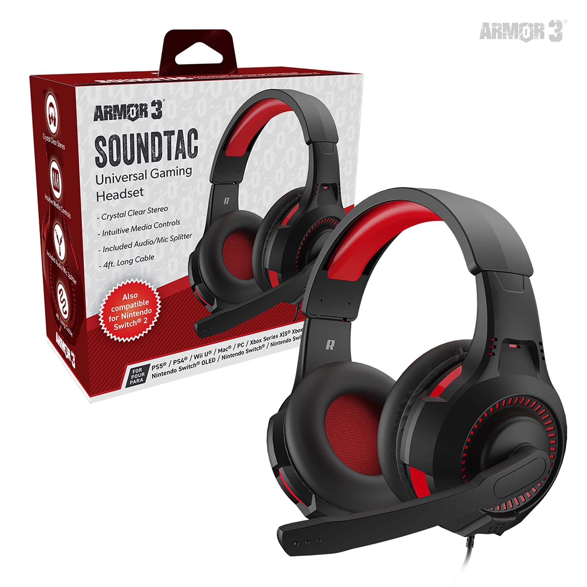 SoundTac Universal Gaming Headset - Red