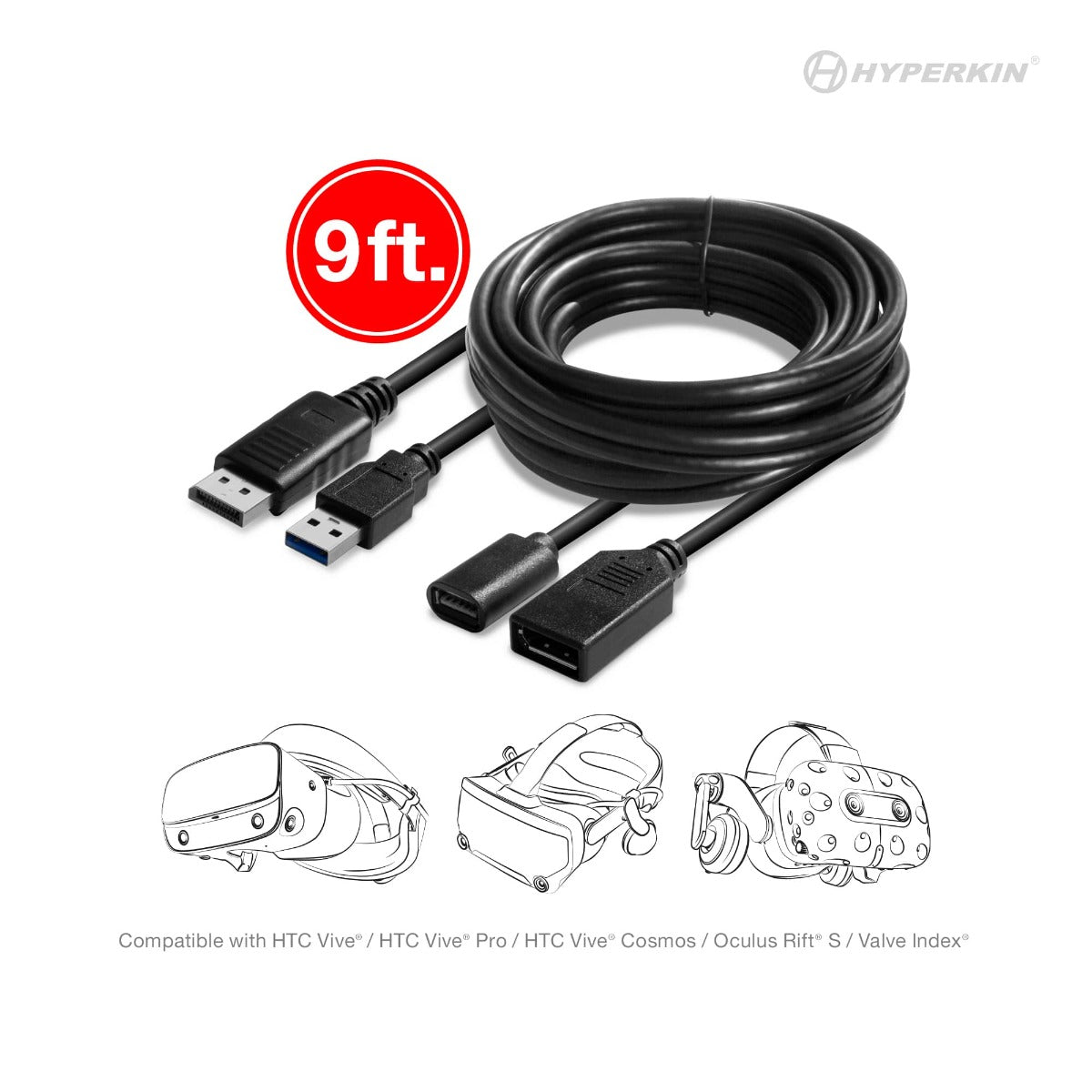 2 in 1 VR Extension Cable (9 ft)