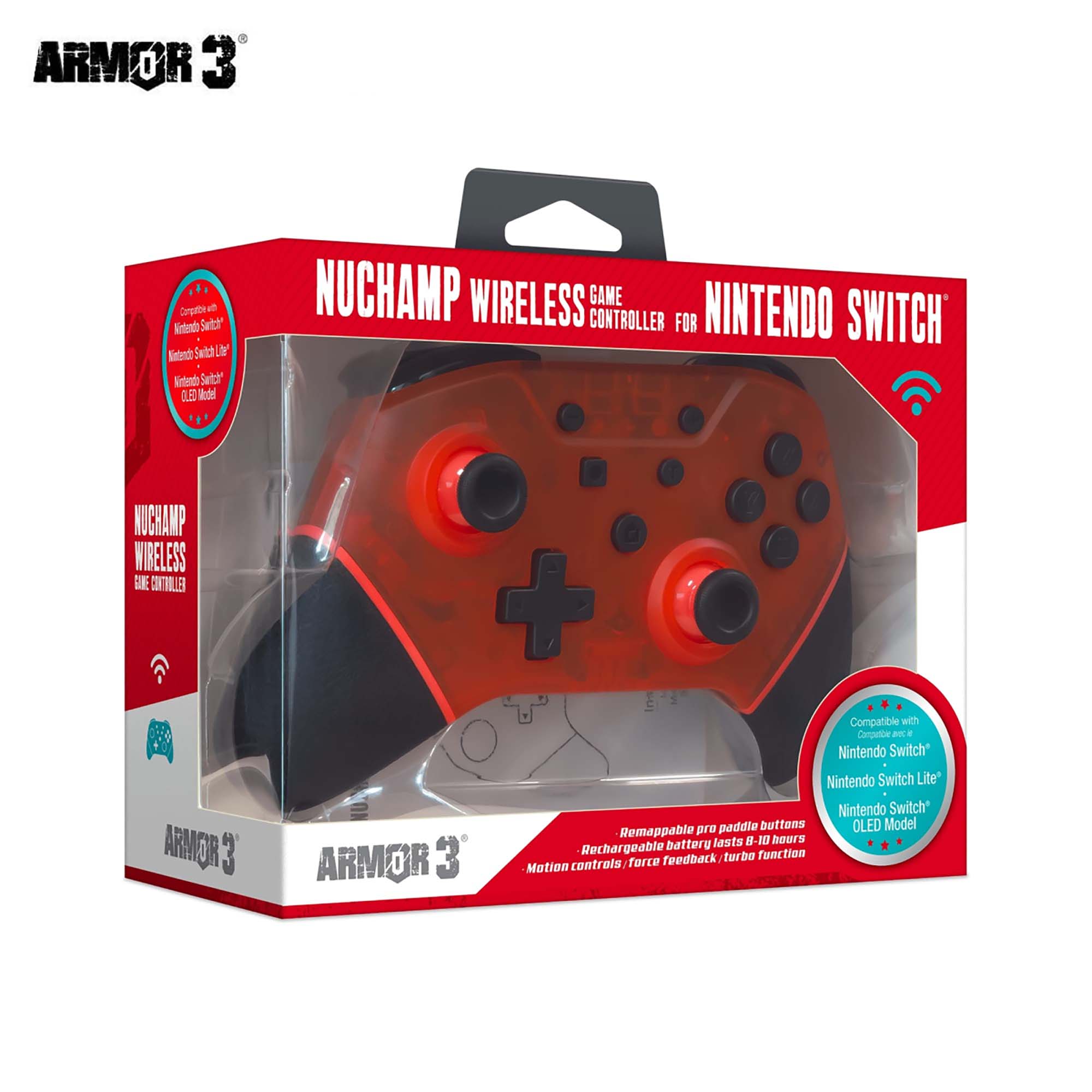 NuChamp Wireless Game Controller - Ruby Red