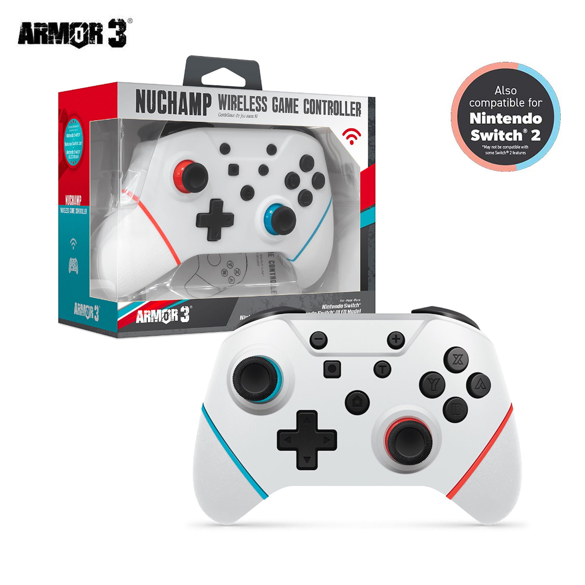 NuChamp Wireless Game Controller - White