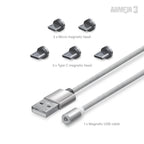 Universal Magnetic Charging Cable Set 6 Pcs - Silver