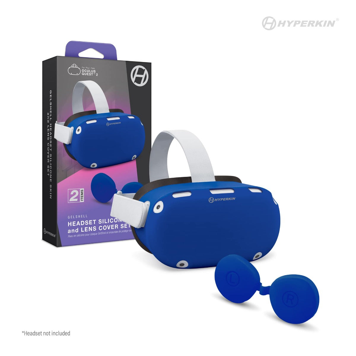 GelShell Headset Silicone Skin & Lens Cover Set - Blue