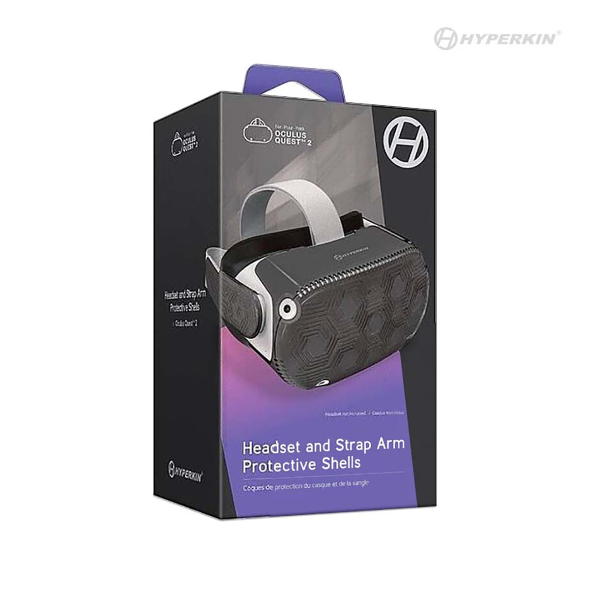 Hyperkin headset and strap arm protective shells packaging on a white background