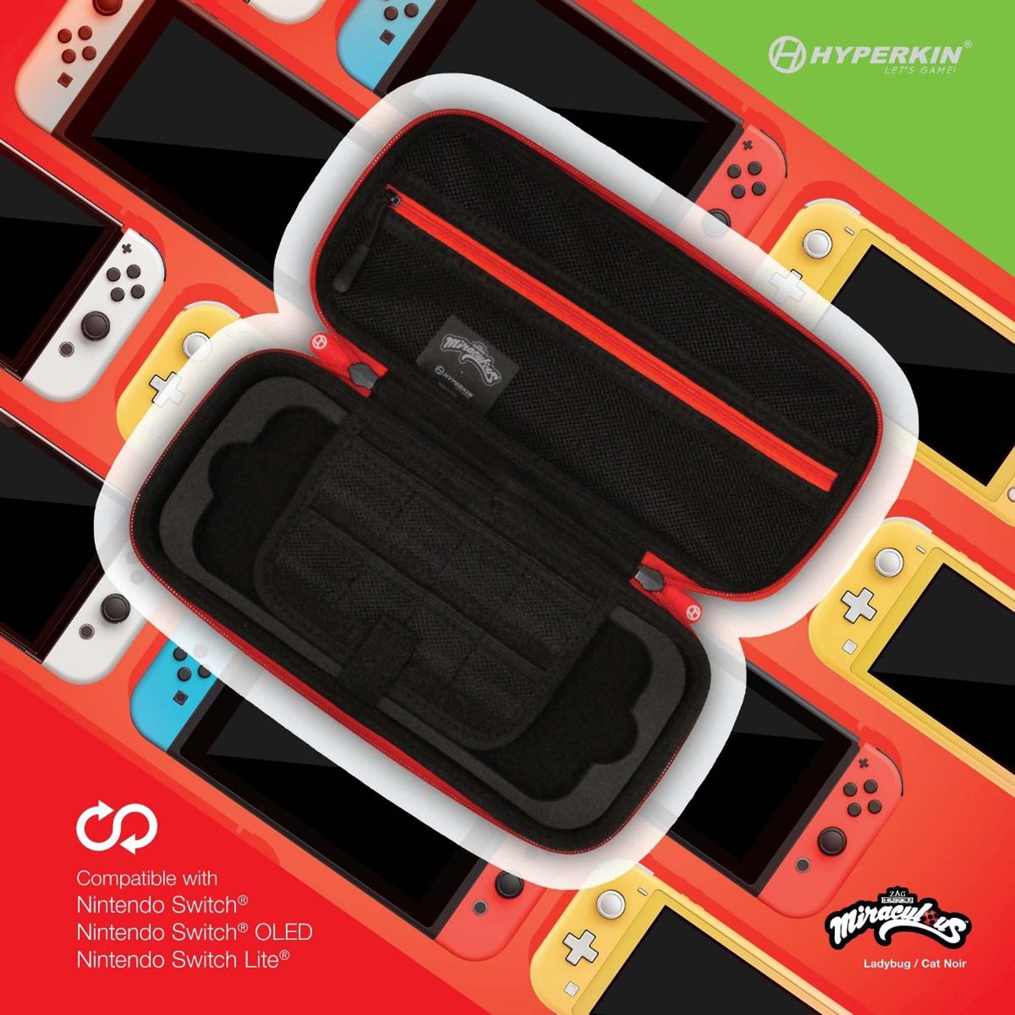 Hyperkin Hard Shell Miraculous Eva Case - LadyBug & Cat Noir