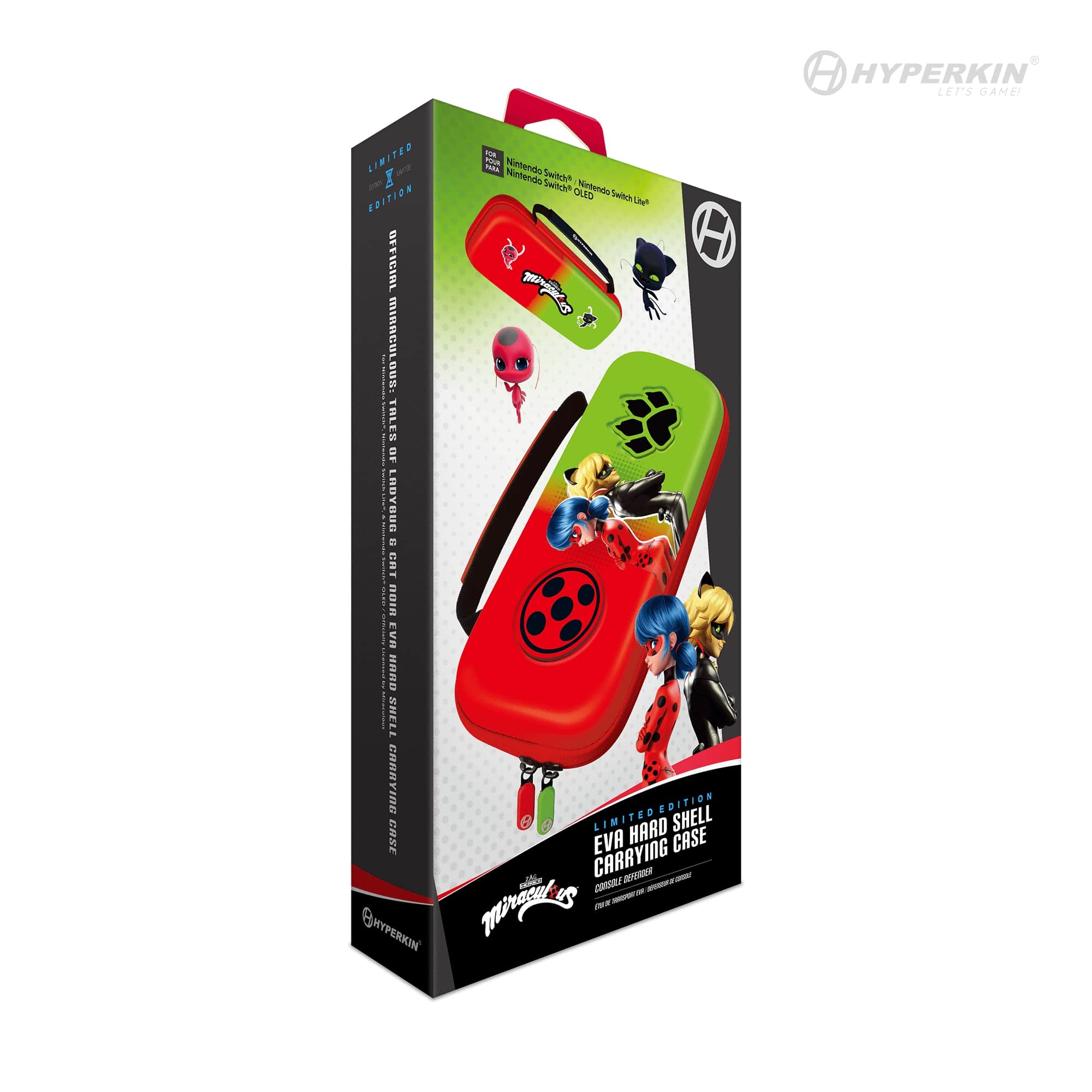 Hyperkin Hard Shell Miraculous Eva Case - LadyBug & Cat Noir
