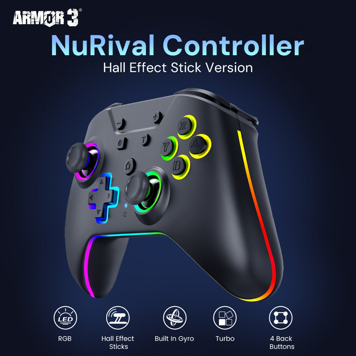 "NuRival" Wireless Hall Effect Stick Game Controller