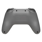 Retro Fighters wireless controller rear view in gray, showing triggers, shoulder buttons, and ergonomic grip design.