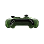 Green gaming controller on a white background